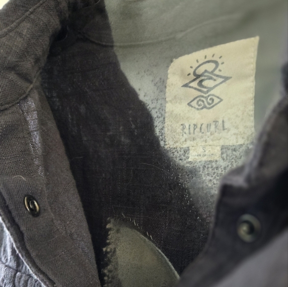 Rip Curl Blue Button-Up Women's Romper Shortsleeve - Picture 4 of 6